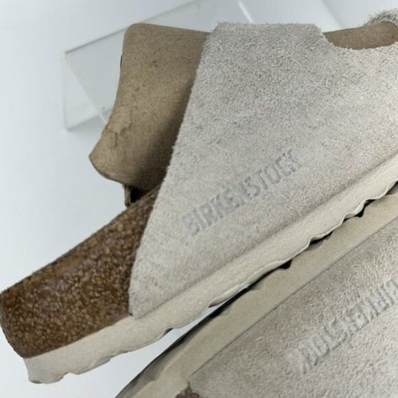 Birkenstock Arizona Womens Sz 36 US 5-5.5 NARROW Antique White Suede Sandals - Picture 10 of 16